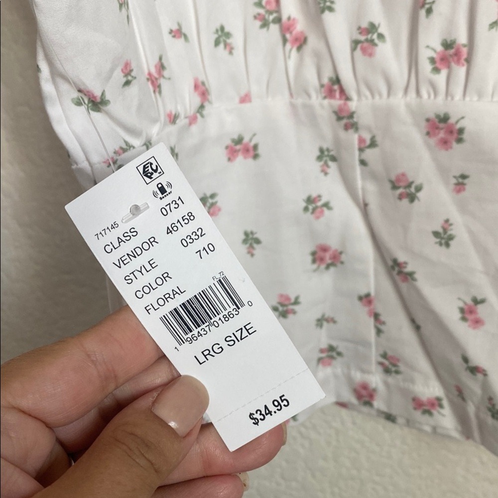 Beverly and Beck Blouse Cottagecore Floral Lace Trim Coquette Soft Girl L NWT - Picture 5 of 8